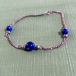 Elegant Lapis Lazulli Silver Bracelet